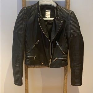 Zara Black Faux Leather Jacket, Size S